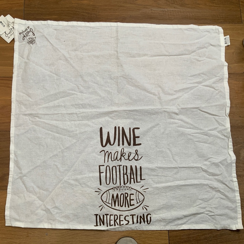 “Wine Makes Football More Interesting” Tea Towel